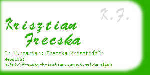 krisztian frecska business card